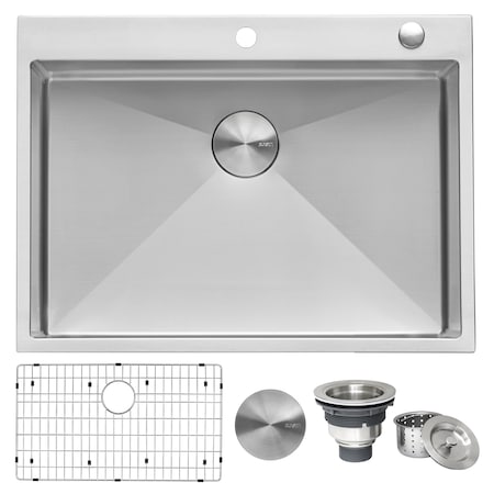 Ruvati 30"x22" Drop-in Tight Radius Topmount 16 Ga SS Kitchen Sink Sngl Bowl RVH8009